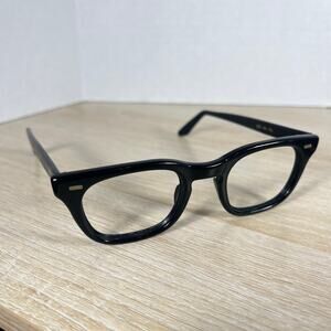 Vintage USS Horn Rimmed 4 1/2-5 3/4 Eyeglasses Black Hipster James Dean 48-24